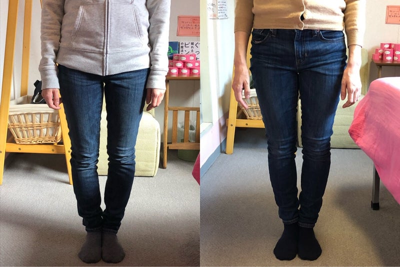 立ち姿勢の変化例